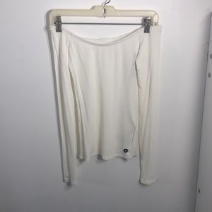 Hollister White Off the Shoulder Ribbed Top M NWT